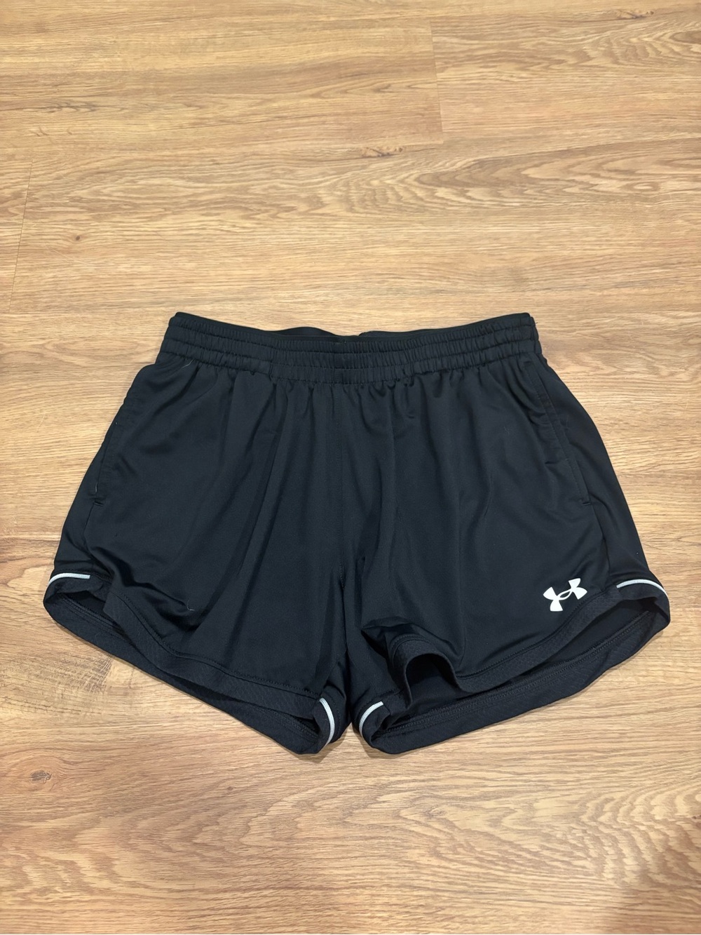 Under Armour Black Women's Athletic Running Shorts with Reflective Logo